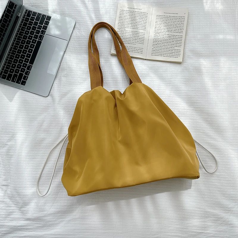 Fashion casual women's handbag creative drawstring folding women's shoulder tote bag